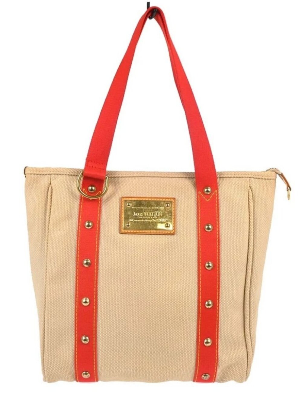 Louis Vuitton Beige Antigua Cabas MM Tote Bag
